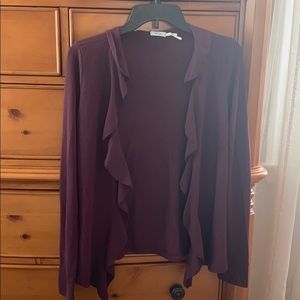 Anthropologie ruffle cardigan